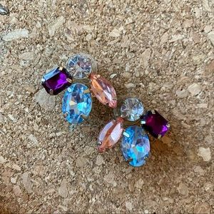 Colorful cluster earrings